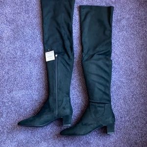 ZARA BLACK SUEDE KNEE HIGH BOOTS